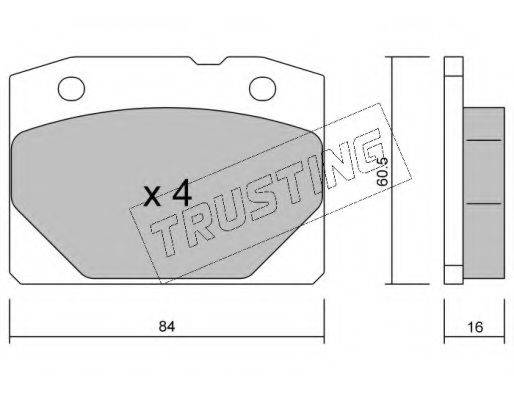 TRUSTING 0080 Комплект гальмівних колодок, дискове гальмо