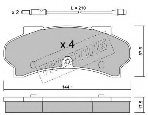 TRUSTING 0191 Комплект гальмівних колодок, дискове гальмо
