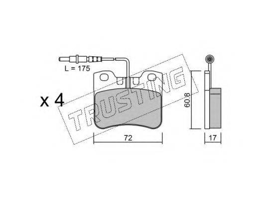 TRUSTING 0621 Комплект гальмівних колодок, дискове гальмо