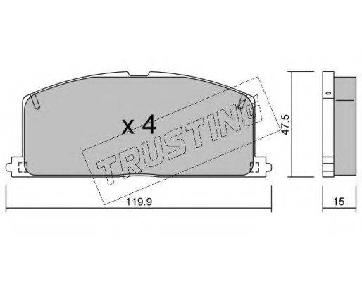 TRUSTING 1100 Комплект гальмівних колодок, дискове гальмо