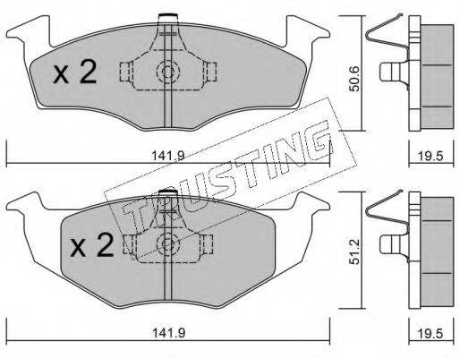 TRUSTING 2151 Комплект гальмівних колодок, дискове гальмо
