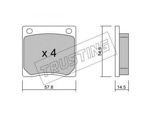 TRUSTING 2380 Комплект гальмівних колодок, дискове гальмо