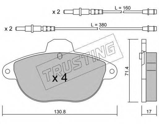 TRUSTING 2990 Комплект гальмівних колодок, дискове гальмо