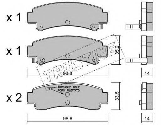 TRUSTING 4170 Комплект гальмівних колодок, дискове гальмо