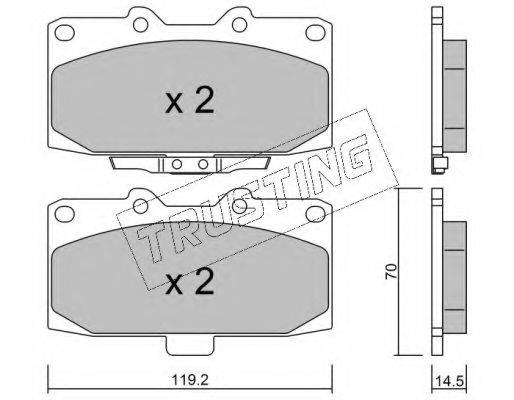 TRUSTING 4280 Комплект гальмівних колодок, дискове гальмо