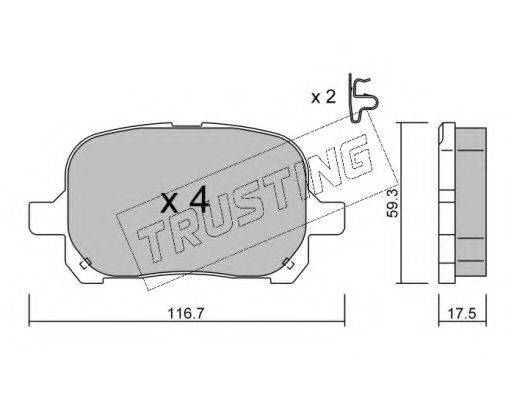 TRUSTING 4440 Комплект гальмівних колодок, дискове гальмо