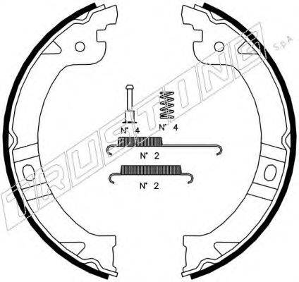 TRUSTING 023002K Комплект гальмівних колодок, стоянкова гальмівна система