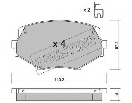 TRUSTING 4880 Комплект гальмівних колодок, дискове гальмо