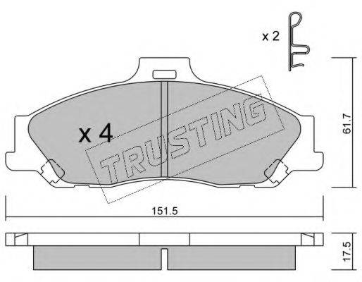 TRUSTING 4950 Комплект гальмівних колодок, дискове гальмо