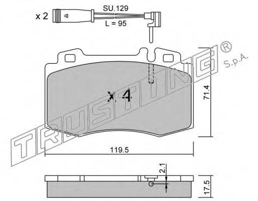 TRUSTING 5790W Комплект гальмівних колодок, дискове гальмо