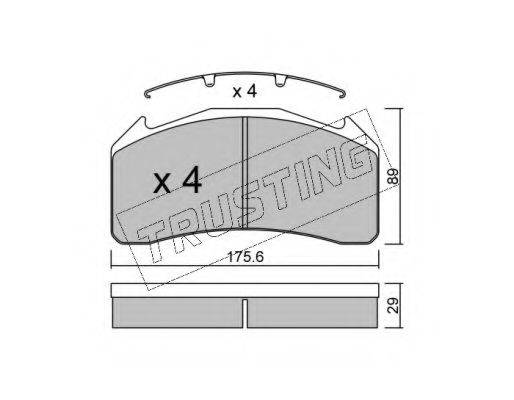 TRUSTING 6070 Комплект гальмівних колодок, дискове гальмо