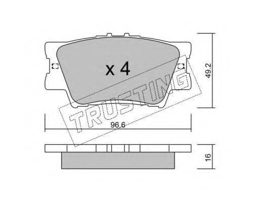 TRUSTING 7650 Комплект гальмівних колодок, дискове гальмо
