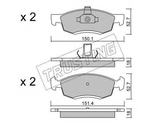 TRUSTING 8180 Комплект гальмівних колодок, дискове гальмо