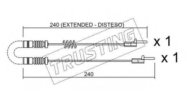 TRUSTING SU109K Сигналізатор, знос гальмівних колодок
