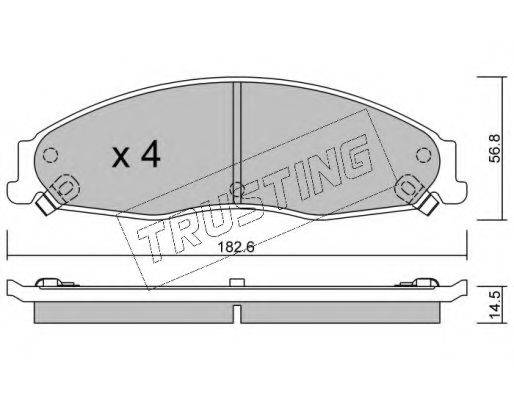 TRUSTING 7140 Комплект гальмівних колодок, дискове гальмо