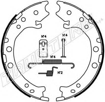 TRUSTING 044026K Комплект гальмівних колодок, стоянкова гальмівна система