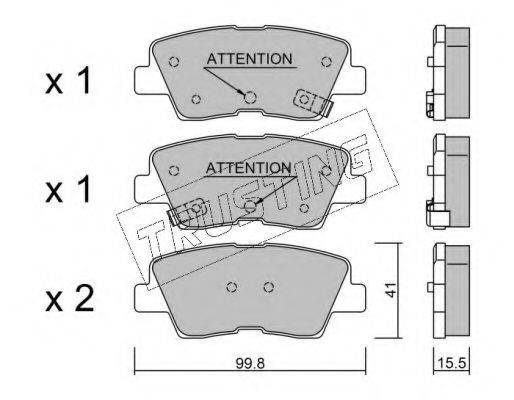 TRUSTING 9031 Комплект гальмівних колодок, дискове гальмо