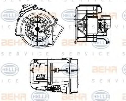 HELLA 8EW009159371 Вентилятор салону