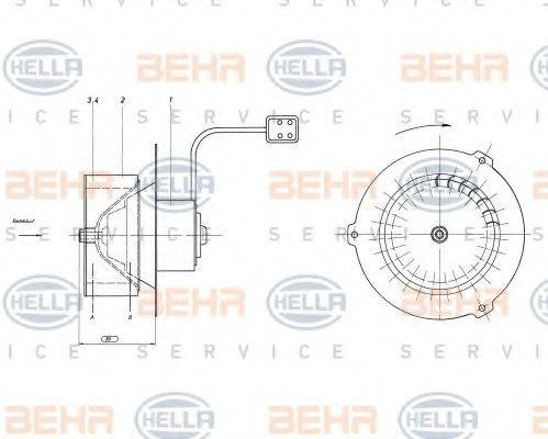 HELLA 8EW009160431 Вентилятор салону