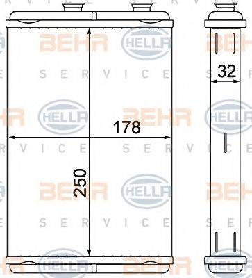 HELLA 8FH351000581 Теплообмінник, опалення салону