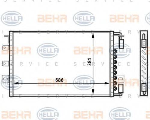 HELLA 8FC351024131 Конденсатор, кондиціонер