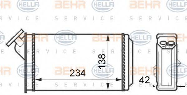 HELLA 8FH351024321 Теплообмінник, опалення салону