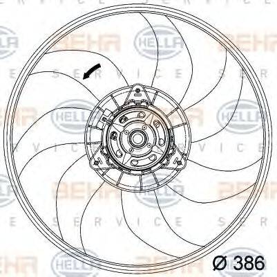 HELLA 8EW351034281 Вентилятор, охолодження двигуна