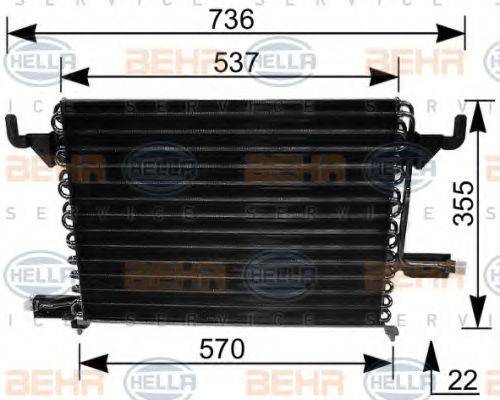 HELLA 8FC351035311 Конденсатор, кондиціонер