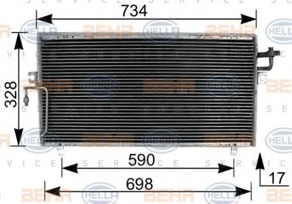 HELLA 8FC351036511 Конденсатор, кондиціонер