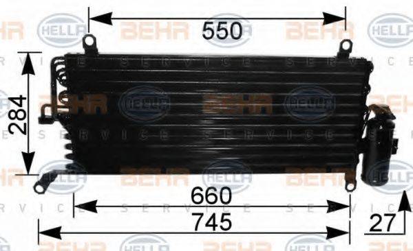 HELLA 8FC351037301 Конденсатор, кондиціонер