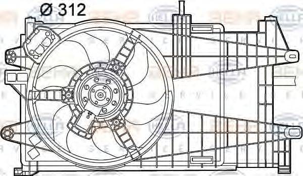 HELLA 8EW351039591 Вентилятор, охолодження двигуна