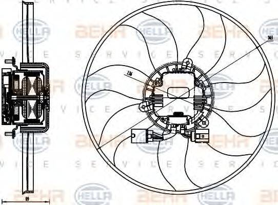 HELLA 8EW351040071 Вентилятор, охолодження двигуна