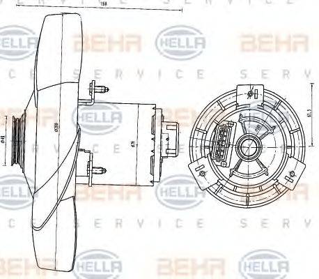 HELLA 8EW351041191 Вентилятор, охолодження двигуна