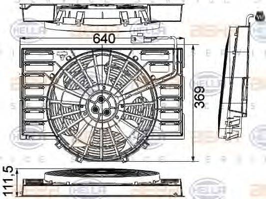 HELLA 8EW351041281 Вентилятор, конденсатор кондиціонера