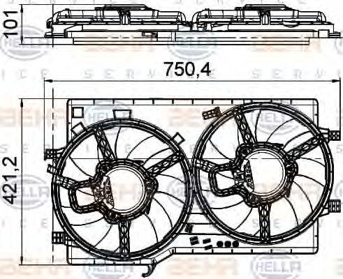 HELLA 8EW351041321 Вентилятор, охолодження двигуна