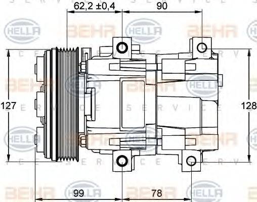 HELLA 8FK351113131 Компресор, кондиціонер