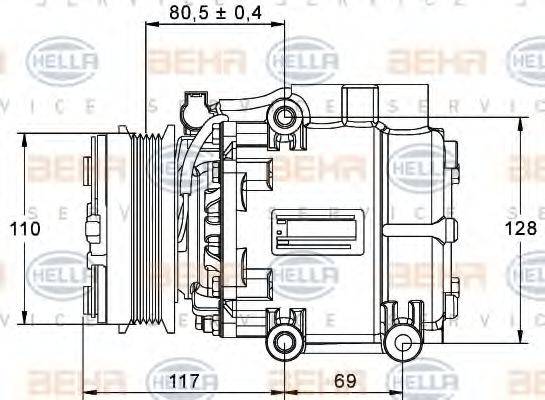 HELLA 8FK351113411 Компресор, кондиціонер