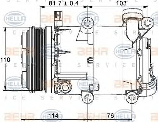 HELLA 8FK351113471 Компресор, кондиціонер