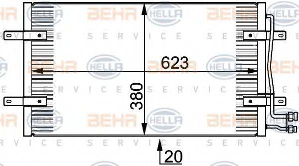 HELLA 8FC351300201 Конденсатор, кондиціонер