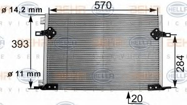 HELLA 8FC351301261 Конденсатор, кондиціонер