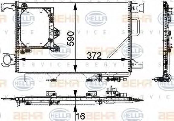 HELLA 8FC351301621 Конденсатор, кондиціонер