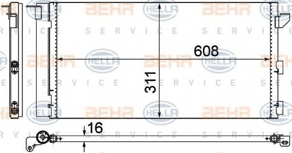 HELLA 8FC351302401 Конденсатор, кондиціонер