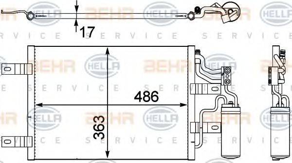 HELLA 8FC351302551 Конденсатор, кондиціонер