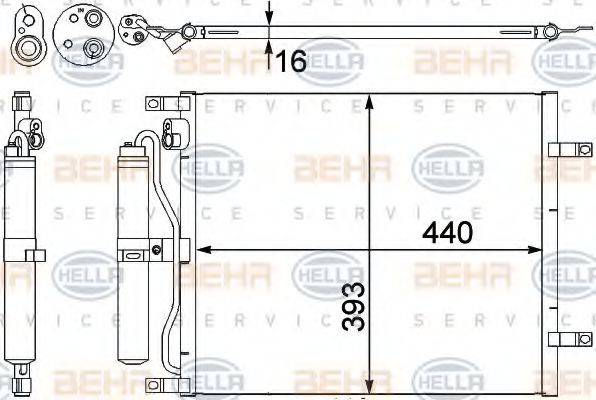 HELLA 8FC351303251 Конденсатор, кондиціонер