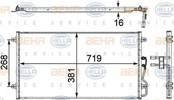 HELLA 8FC351303701 Конденсатор, кондиціонер