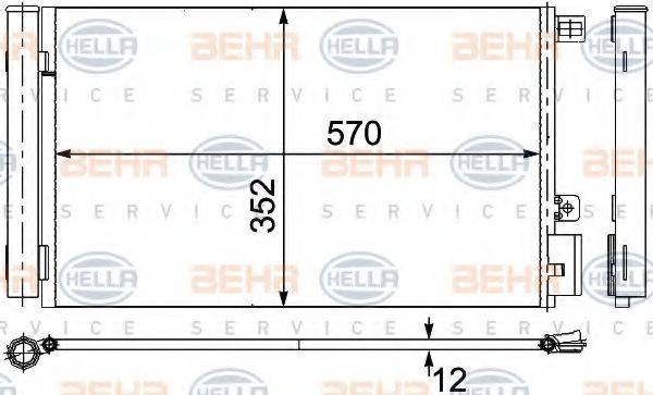 HELLA 8FC351304261 Конденсатор, кондиціонер