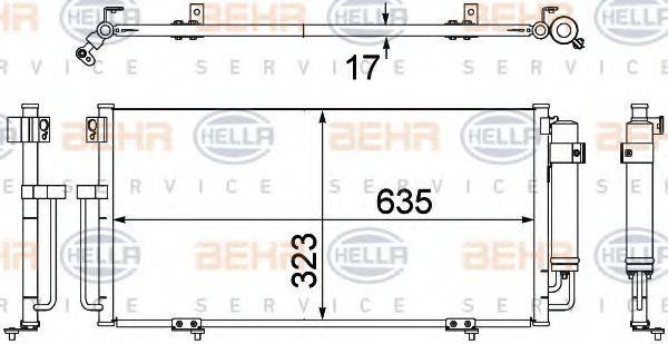 HELLA 8FC351304391 Конденсатор, кондиціонер