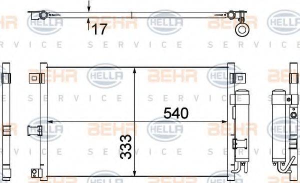 HELLA 8FC351304741 Конденсатор, кондиціонер