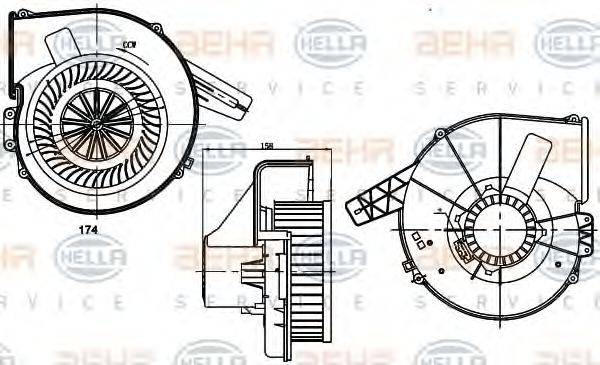 HELLA 8EW351304801 Вентилятор салону