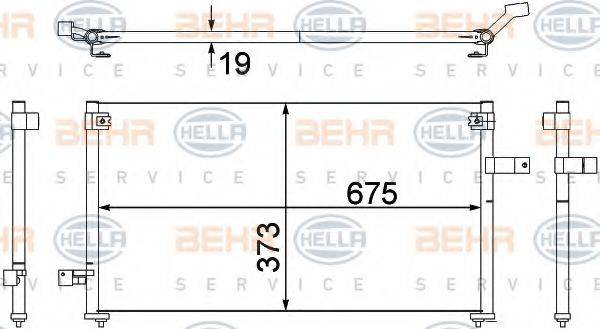 HELLA 8FC351307381 Конденсатор, кондиціонер